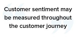 Customer sentiment may be measured throughout the customer journey
